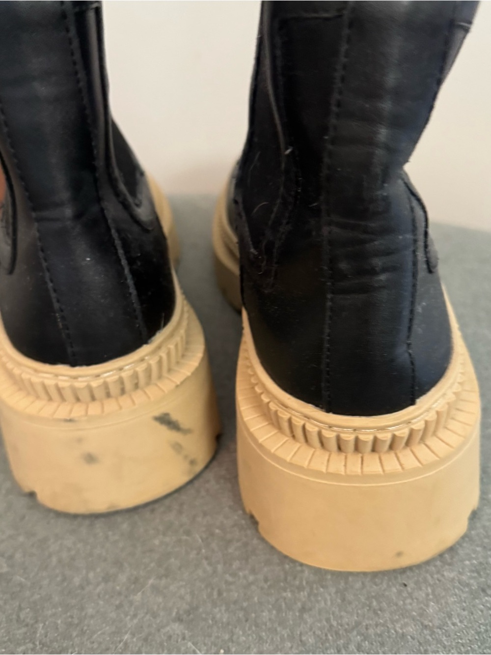 Mango Black Chelsea Lug Sole Platform Boots Size 9 - Picture 8 of 9